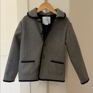 Edgehill Collection Grey Kids Peacoat with Navy Trim